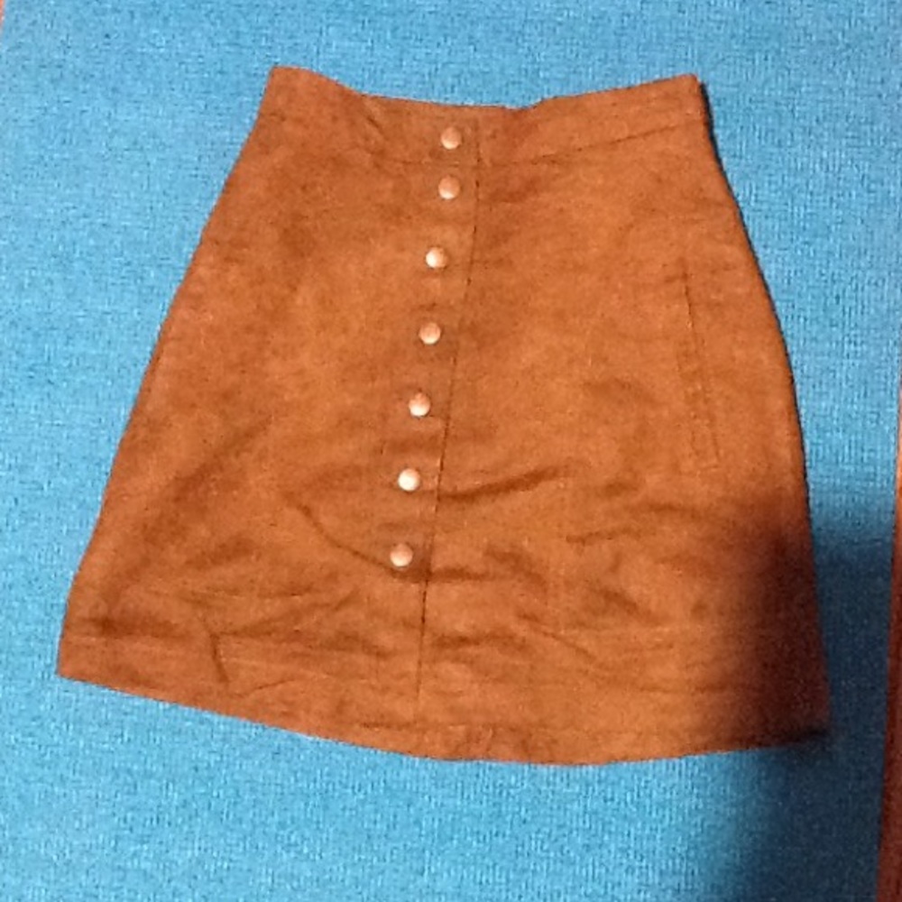 Brown button down skirt